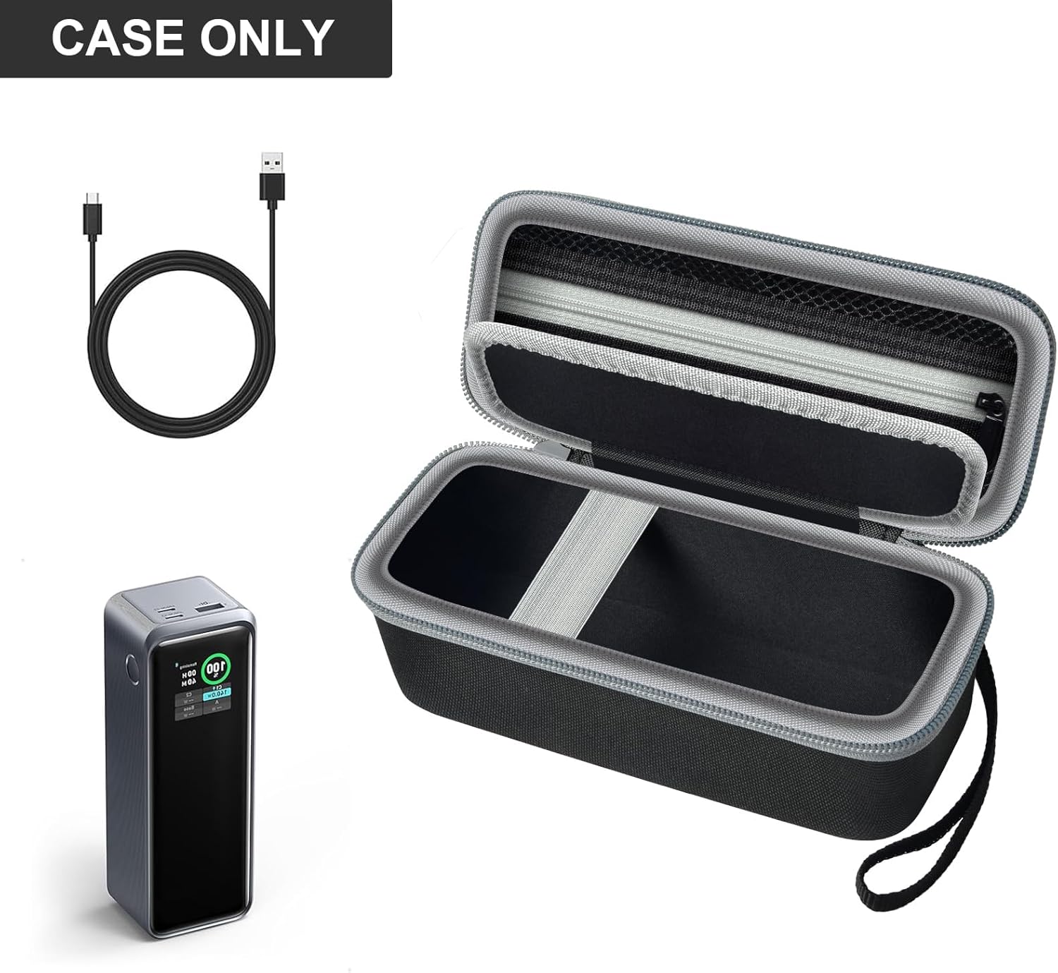Case Compatible with Anker Prime Power Bank 27,650mAh 3-Port 250W Portable Charger, Battery Charging Station Carrying Travel Storage Holder for USB-C Chargers (Box Only)