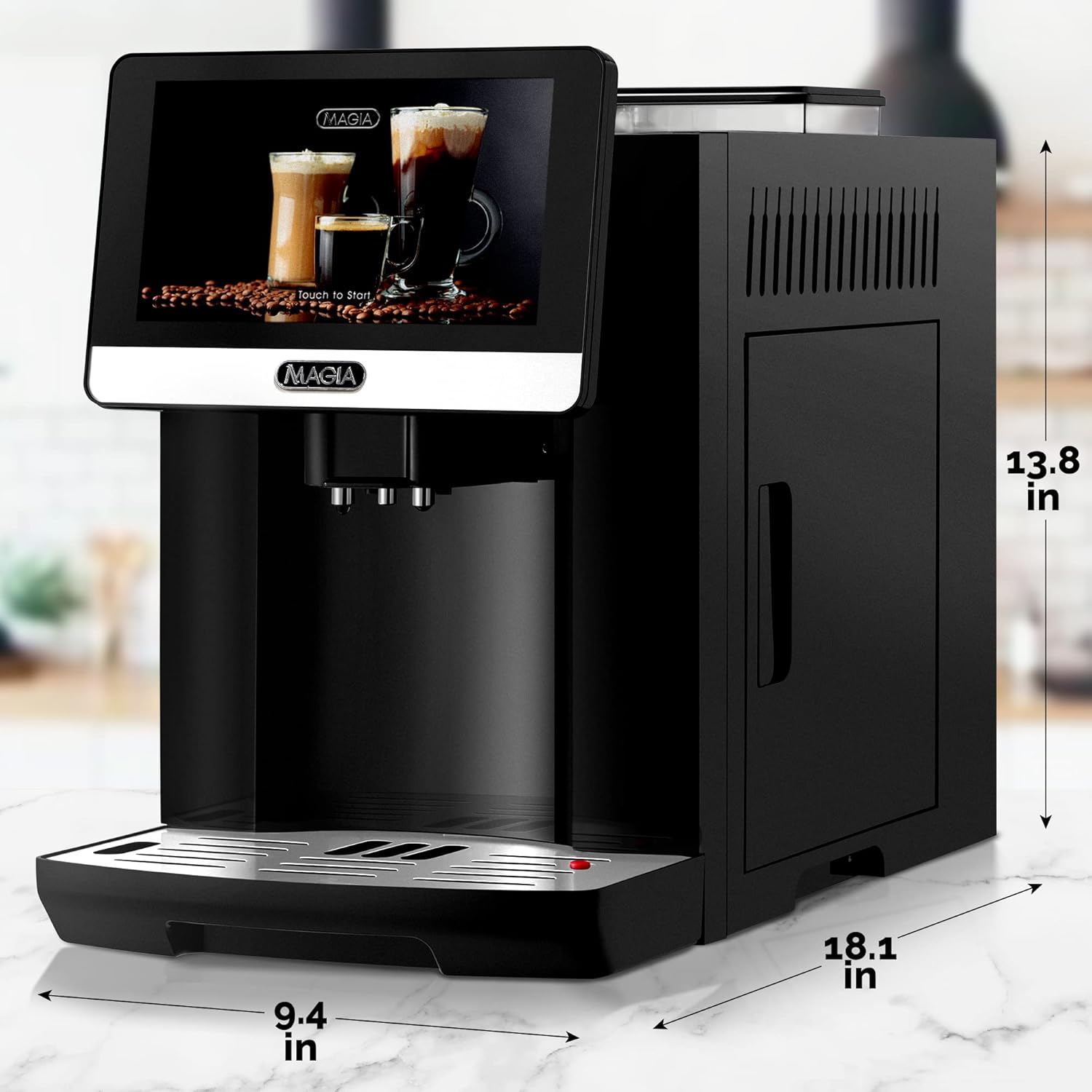 Zulay Magia Fully Automatic Espresso Machine With Grinder - 19 Customizable Coffee Options - Auto-Cleaning For Easy Maintenance - Milk-Foam System For Latte, Cappuccino, Macchiato - New Silver · v2