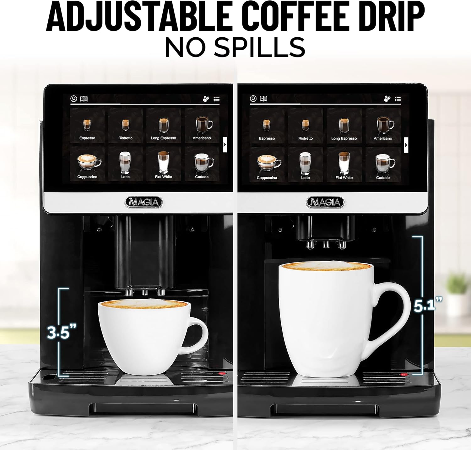 Zulay Magia Fully Automatic Espresso Machine With Grinder - 19 Customizable Coffee Options - Auto-Cleaning For Easy Maintenance - Milk-Foam System For Latte, Cappuccino, Macchiato - New Silver · v2