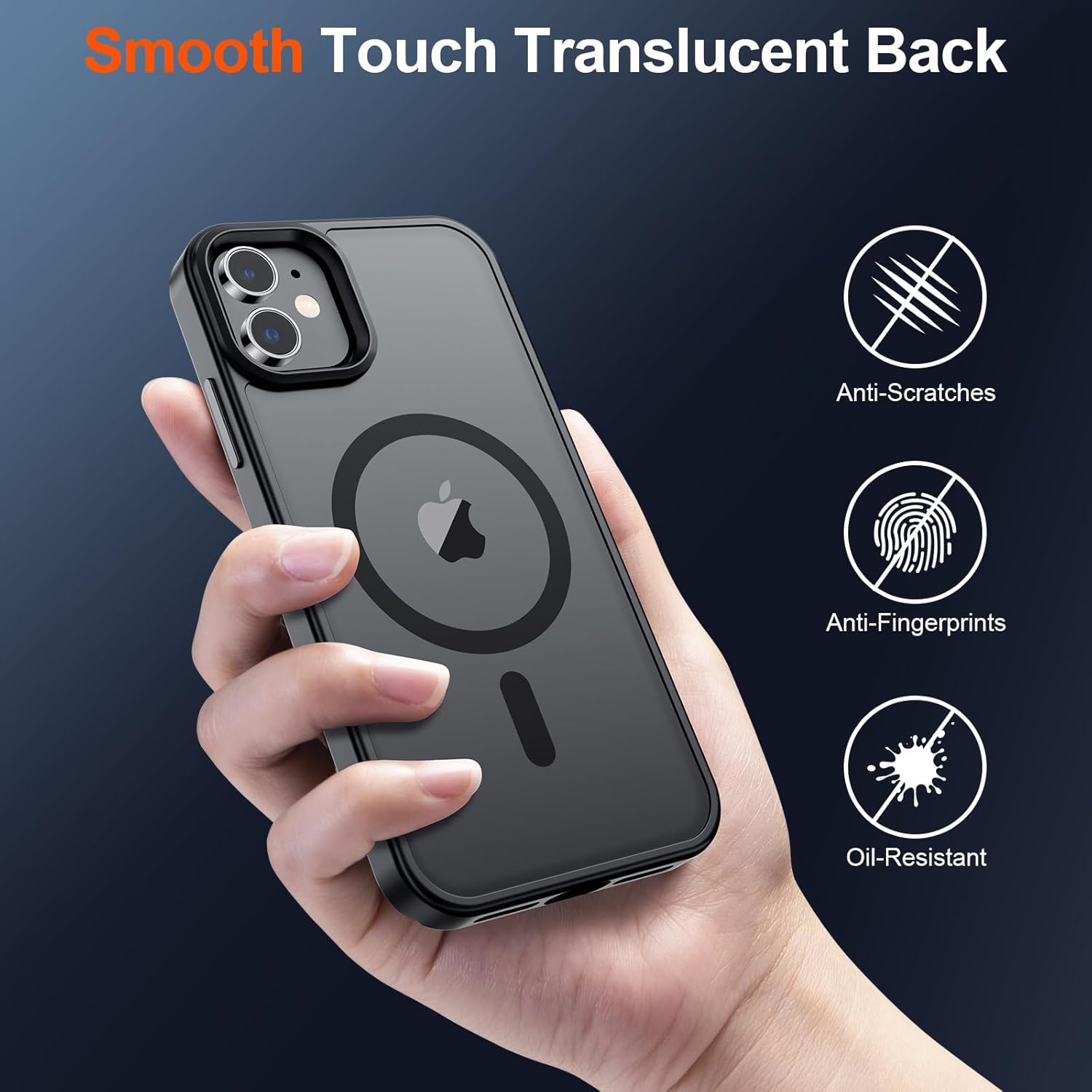 Coque magnétique SUPFINE pour iPhone 11 [Compatible avec MagSafe] [Protection de 10 pieds contre les chutes de qualité militaire] Étui fin translucide mat résistant aux chocs avec anti-traces de doigts, noir mat