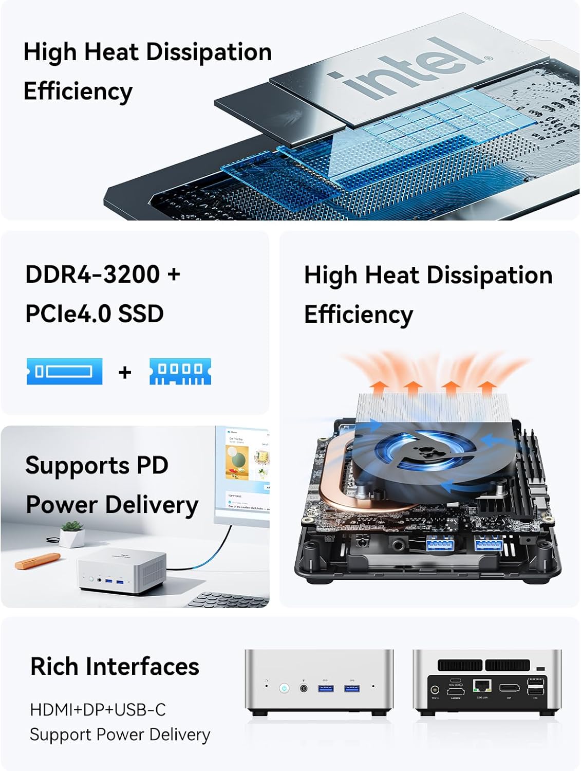 MINISFORUM UN1290 Mini PC 12th Gen Core i9-12900HK(14C/20T) Mini Computer Barebone Version, HDMI/DP/USB-C 4K@60Hz Outputs, 2.5' HDD Slot, WiFi 6E/BT5.2/2.5G LAN, 4xUSB Port Desktop Computer · v8