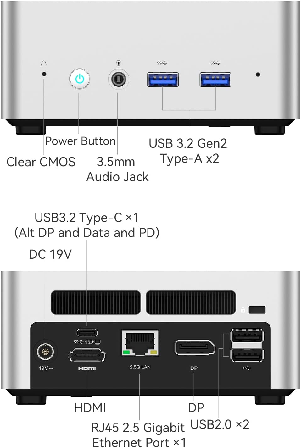 MINISFORUM UN1290 Mini PC 12th Gen Core i9-12900HK(14C/20T) Mini Computer Barebone Version, HDMI/DP/USB-C 4K@60Hz Outputs, 2.5' HDD Slot, WiFi 6E/BT5.2/2.5G LAN, 4xUSB Port Desktop Computer · v8