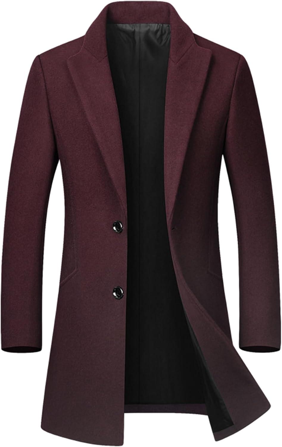 Lars Amadeus Winter Overcoat for Mens Trench Coat Slim Fit Business Pea Coat · v3