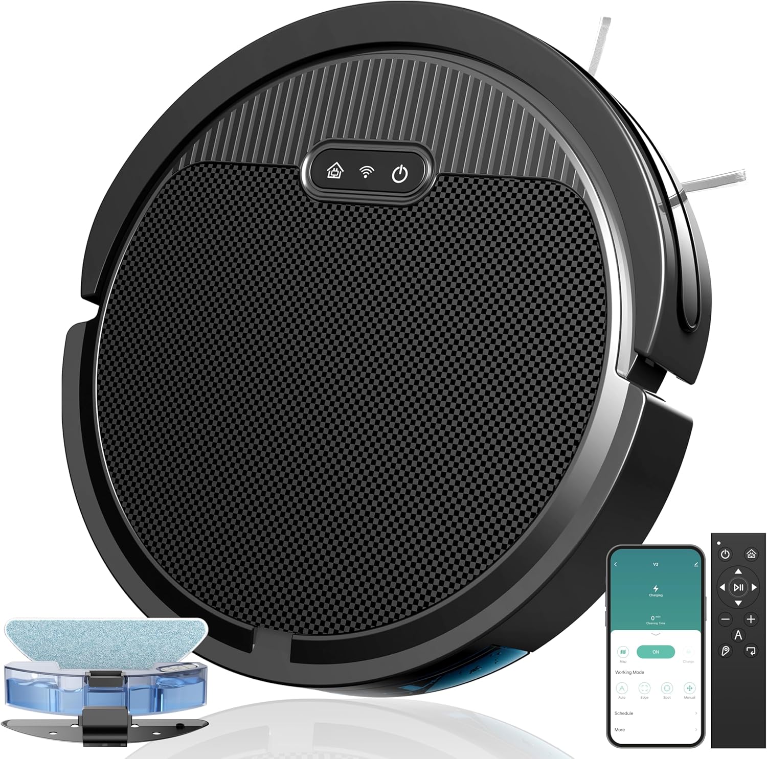 V3 Robot Vacuum and Mop Combo, 5000Pa Strong Suction, Mop Vacuum Cleaner, 2.4GWiFi/App/Alexa Control, Robotic Vacuum Cleaner for Low Carpet Pet Hair and Hard Floors · v3