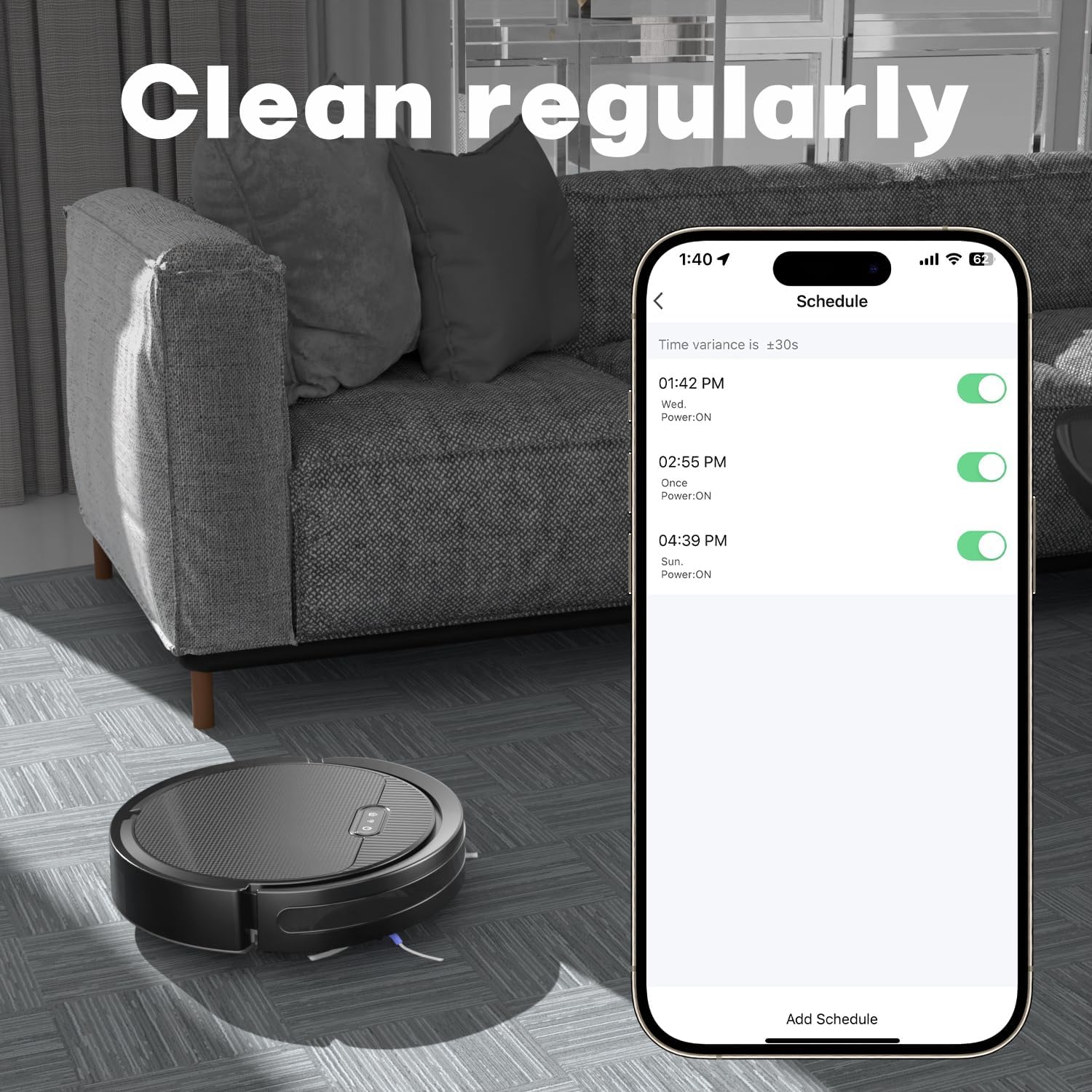 V3 Robot Vacuum and Mop Combo, 5000Pa Strong Suction, Mop Vacuum Cleaner, 2.4GWiFi/App/Alexa Control, Robotic Vacuum Cleaner for Low Carpet Pet Hair and Hard Floors · v3