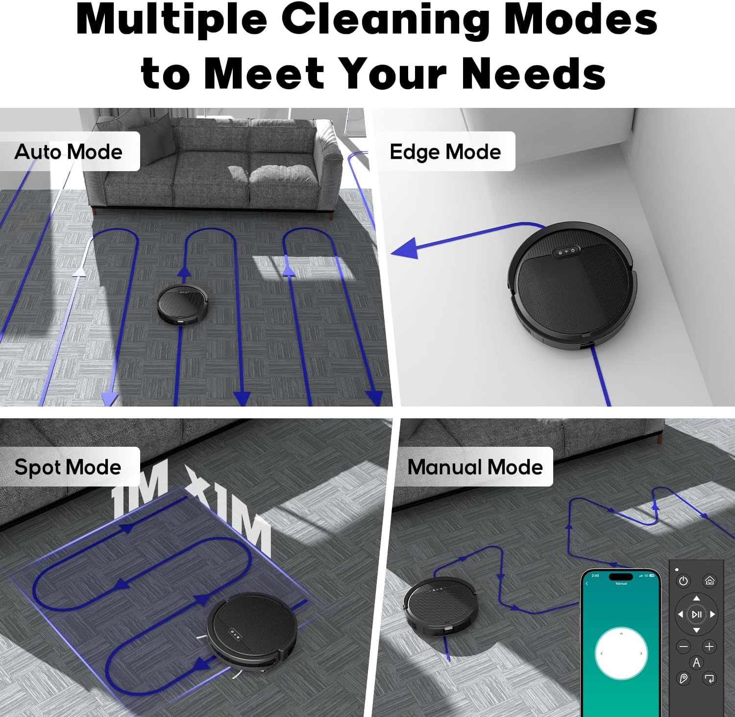 V3 Robot Vacuum and Mop Combo, 5000Pa Strong Suction, Mop Vacuum Cleaner, 2.4GWiFi/App/Alexa Control, Robotic Vacuum Cleaner for Low Carpet Pet Hair and Hard Floors · v3