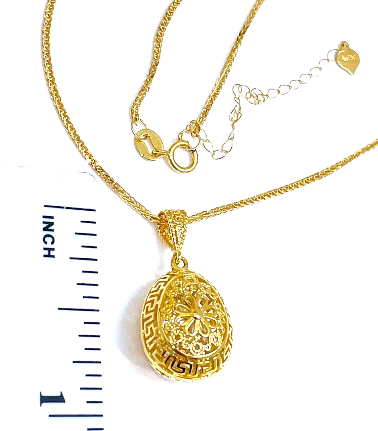 Handmade SOLID 18K Yellow GOLD Faberge Egg Necklace with Hidden 2ct Diamond Solitaire Ancient Greek MEANDER ETERNITY Design Symbolizing New Milestones Success Love Happiness Graduation Wedding gift