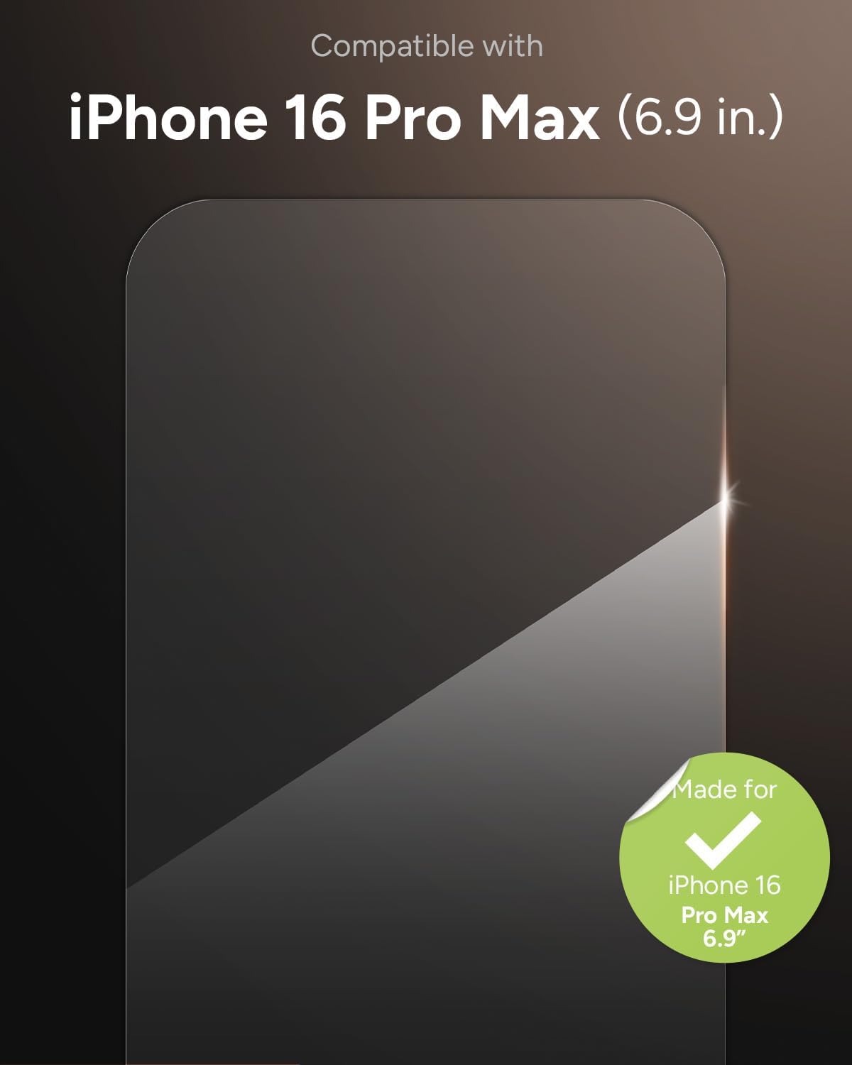 ZAGG Glass Elite Screen Protector for iPhone 16 Pro Max - 5X Stronger, Reinforced Edges, Ultra-Strong Tempered Glass, Scratch Resistant, Anti-Smudge, InvisibleShield, Easy Installation, Eco-Friendly · v2