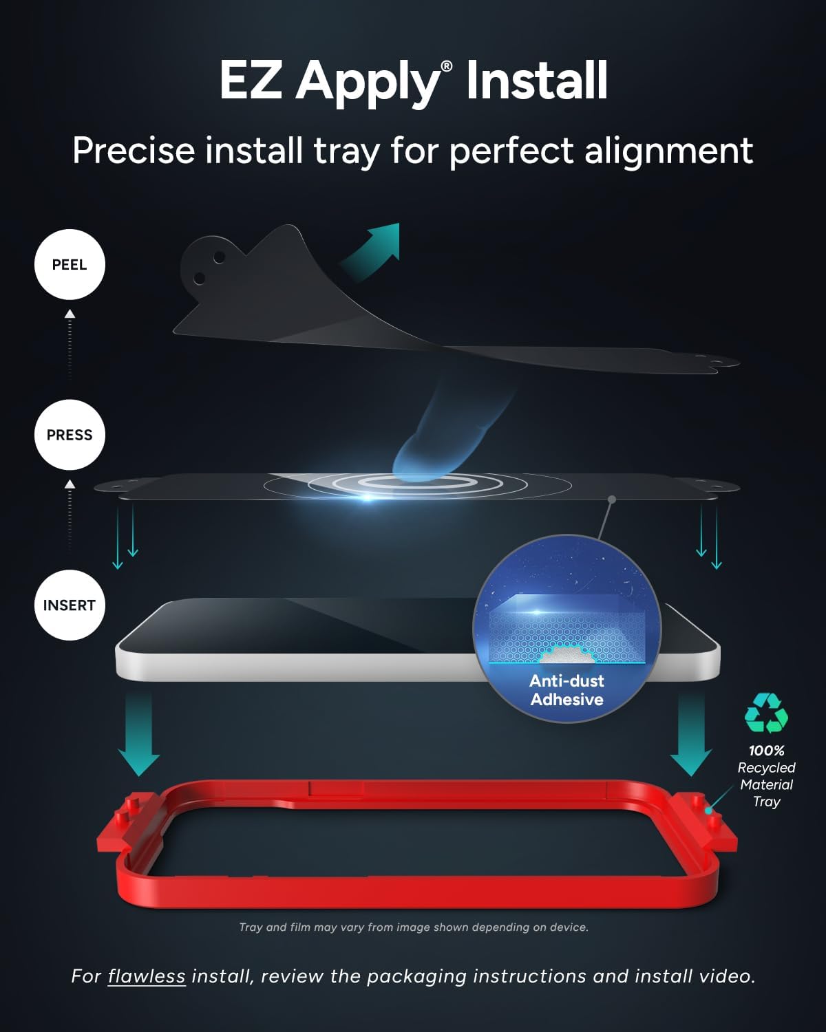 ZAGG Glass Elite Screen Protector for iPhone 16 Pro Max - 5X Stronger, Reinforced Edges, Ultra-Strong Tempered Glass, Scratch Resistant, Anti-Smudge, InvisibleShield, Easy Installation, Eco-Friendly · v2