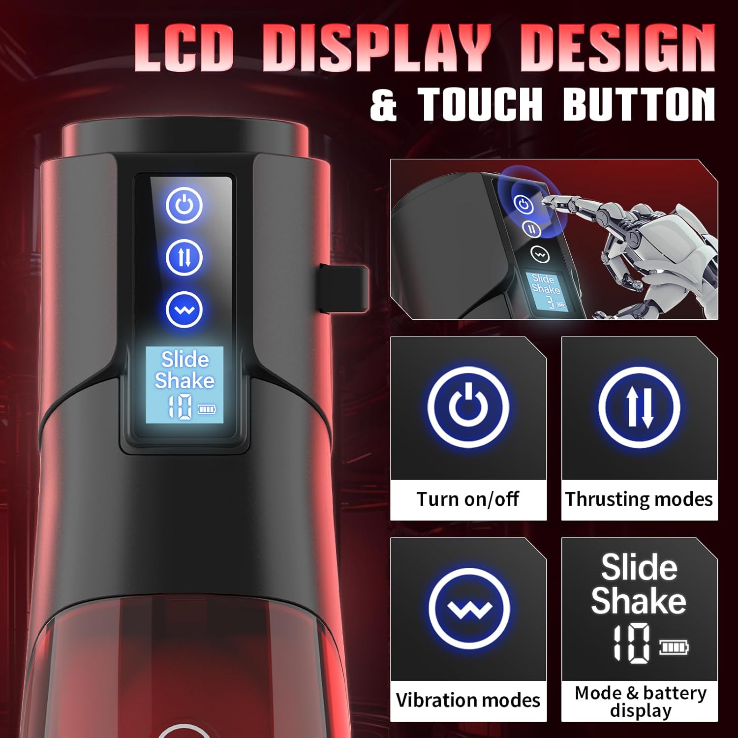 Sex Toys for Men Male Masturbator - Male Sex Toy for Men Adult Toys Penis Pump Sex Machine 3D Pocket Pussy Male Stroker Male Masturbators with 10 Vibrating 8 Thrusting amp; LCD Display · v4