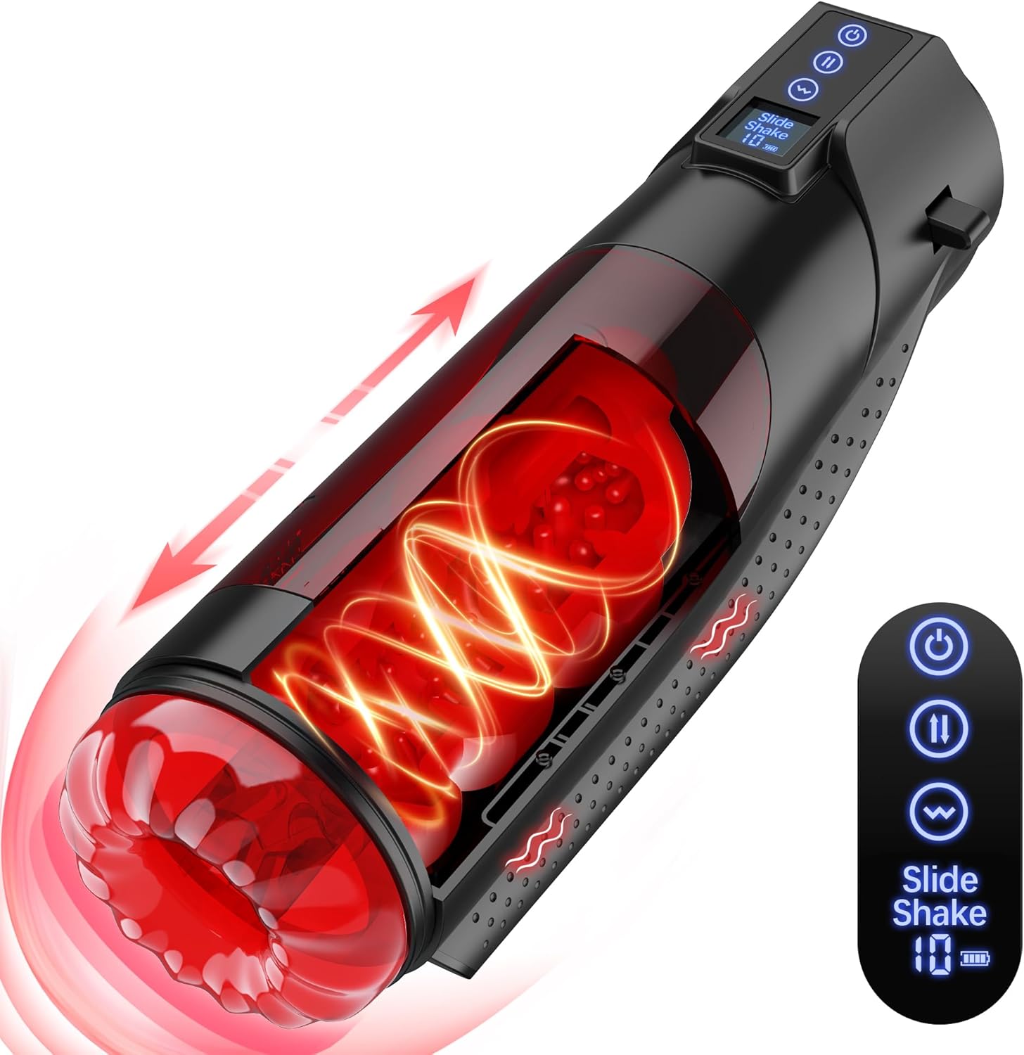 Sex Toys for Men Male Masturbator - Male Sex Toy for Men Adult Toys Penis Pump Sex Machine 3D Pocket Pussy Male Stroker Male Masturbators with 10 Vibrating 8 Thrusting amp; LCD Display · v4