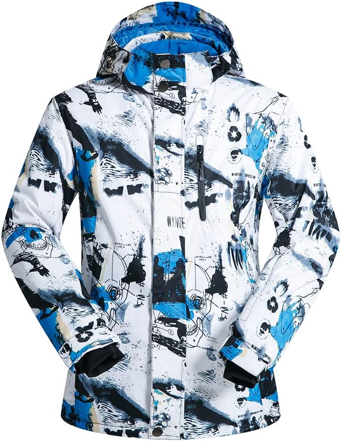 Mens Ski Jacket and Pants Set Ski Suit Winter Waterproof Windproof Hooded Snow Coat 2 Pieces Snowboarding Snowsuits · v2