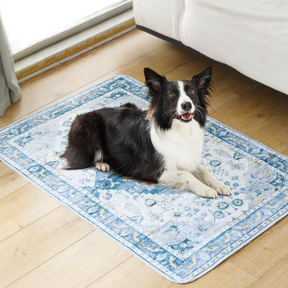 Tamponi per pipì lavabili per cani, confezione da 2 tappetini riutilizzabili per addestramento per cuccioli 40x26 pollici, assorbenti super assorbenti e impermeabili, vasini antiscivolo per pavimento, gabbia, divano, materassini da parto, lettiera, articoli per animali domestici