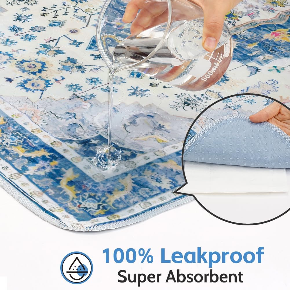 Tamponi per pipì lavabili per cani, confezione da 2 tappetini riutilizzabili per addestramento per cuccioli 40x26 pollici, assorbenti super assorbenti e impermeabili, vasini antiscivolo per pavimento, gabbia, divano, materassini da parto, lettiera, articoli per animali domestici