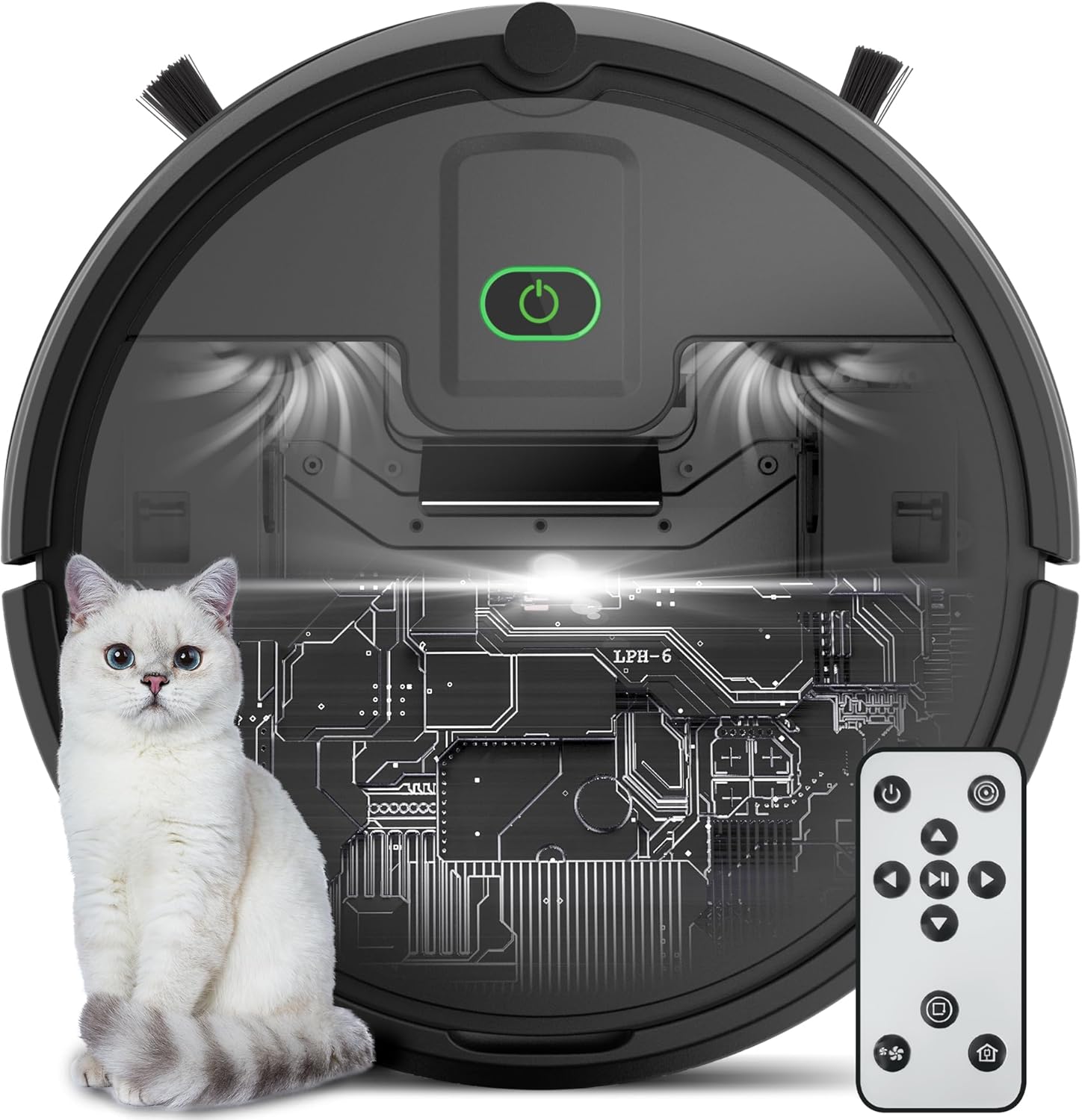 Upgraded Version Robot Vacuum Cleaner, 3500Pa Super Thin Robotic Vacuum, 120Mins Max, Tangle Free, Automatic, Quiet Cleaning Robot Vacuum for Floor,Black · v2