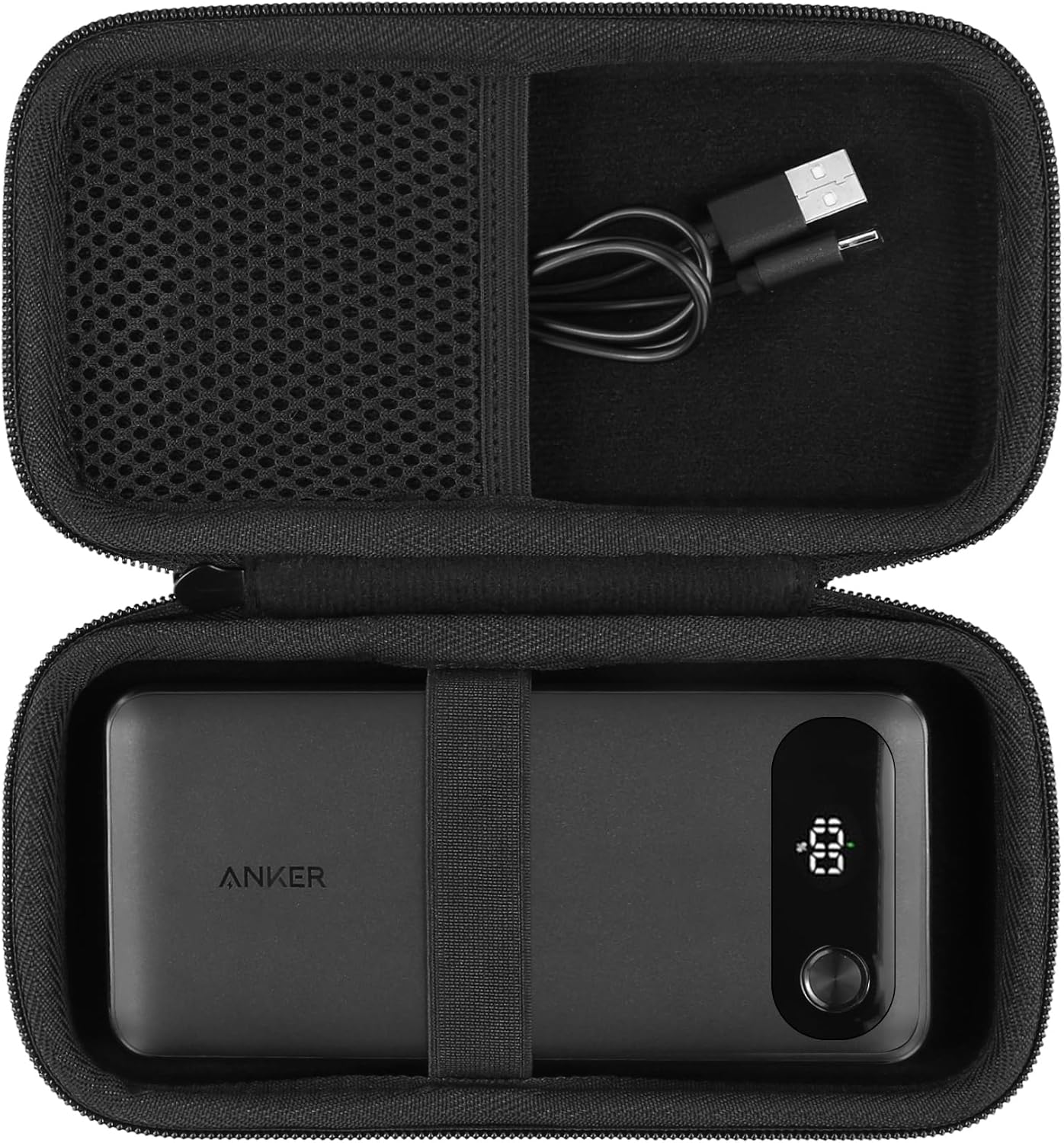 Khanka Hard Travel Case Replacement สำหรับ Anker Power Bank เครื่องชาร์จแบบพกพา 20,000mAh เคสเท่านั้น (สีดำ)