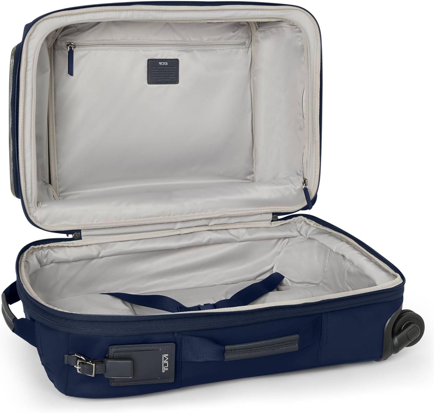 TUMI, equipaje de mano ampliable Voyageur Leger International, equipaje para mujer y hombre, equipaje de mano con ruedas, maletas para mujer y amplificador, hombre, índigo con detalles plateados