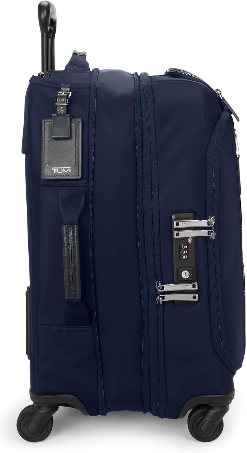TUMI, equipaje de mano ampliable Voyageur Leger International, equipaje para mujer y hombre, equipaje de mano con ruedas, maletas para mujer y amplificador, hombre, índigo con detalles plateados