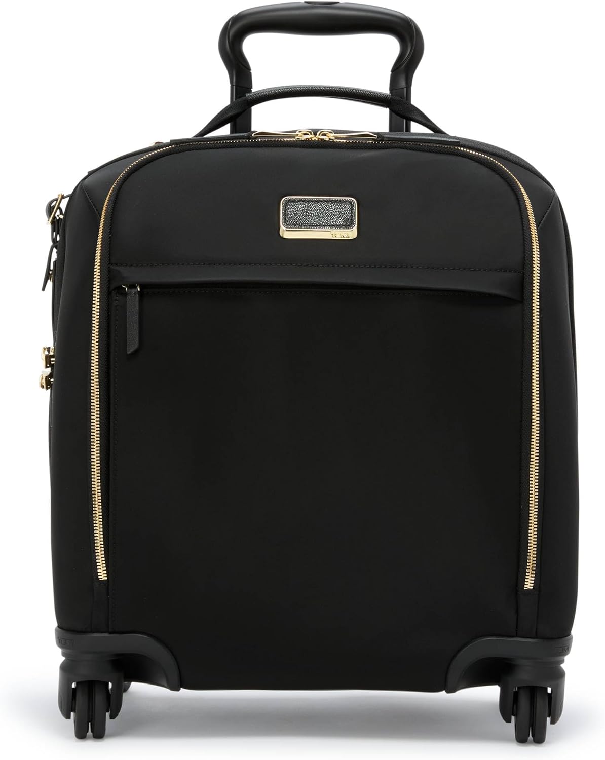 TUMI - Voyageur Leger Compact Carry-On - Luggage for Women  Men - Compact Carry On with Wheels - Suitcases for Women amp; Men - Black with Gold Hardware