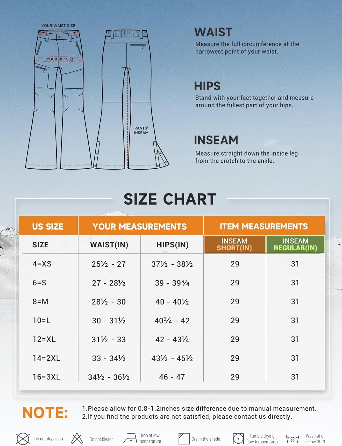 Cycorld Womens Snow Ski Pants Fleece Lined Waterproof Softshell Insulated Flare for Snowboarding Hiking Winter Outdoor · v3