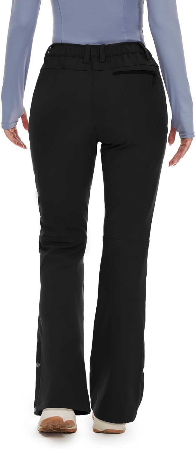 Cycorld Womens Snow Ski Pants Fleece Lined Waterproof Softshell Insulated Flare for Snowboarding Hiking Winter Outdoor · v3