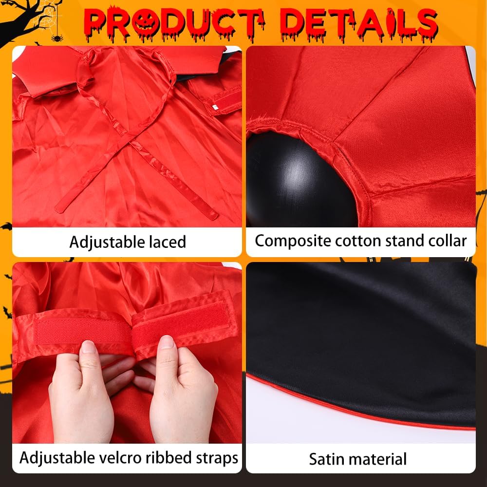 Costume da vampiro di Halloween, mantello per animali domestici di Halloween, costume da diavolo, regolabile, rosso nero, mantello classico per cosplay, costume da festa, articoli per animali domestici, accessori per cani di taglia media e grande