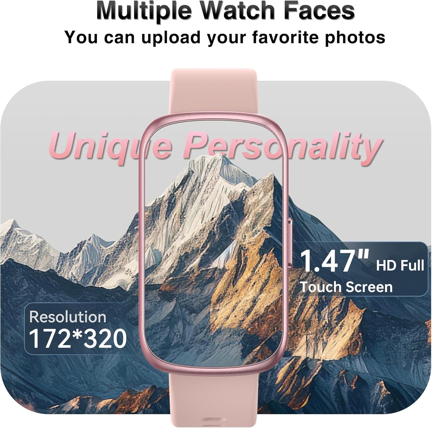 Health & Fitness Tracker, smartwatch con cardiofrequenzimetro, pressione sanguigna, ossigeno nel sangue 24 ore su 24, 7 giorni su 7, monitoraggio del sonno, rilevatore di calorie, rilevatore di attività impermeabile IP68 per Androidamp; iPhone da donna e da uomo