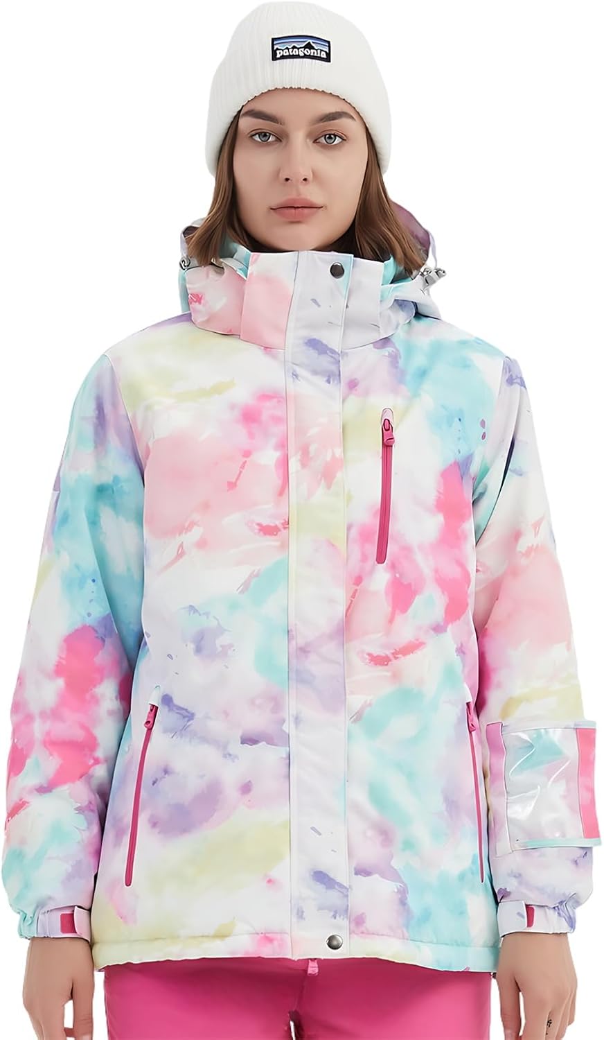 BGX Bluemagic Womens Ski Suit Windproof Waterproof Snowboard Colorful Printed Ski Snow Winter Jacket