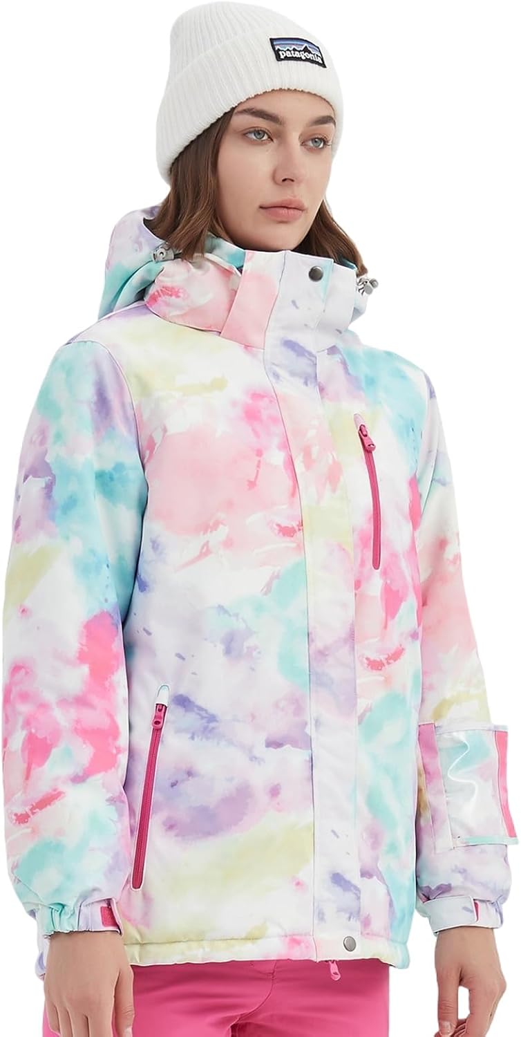 BGX Bluemagic Womens Ski Suit Windproof Waterproof Snowboard Colorful Printed Ski Snow Winter Jacket · v6