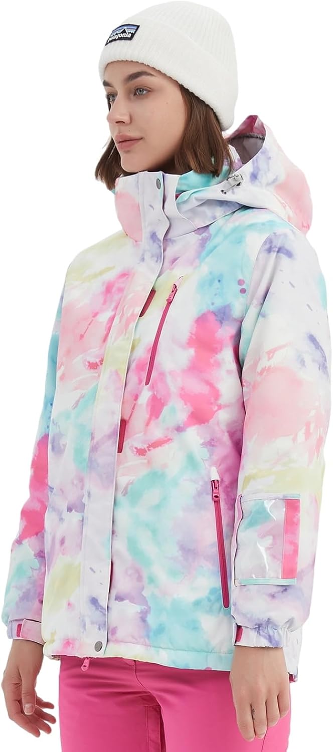 BGX Bluemagic Womens Ski Suit Windproof Waterproof Snowboard Colorful Printed Ski Snow Winter Jacket · v6