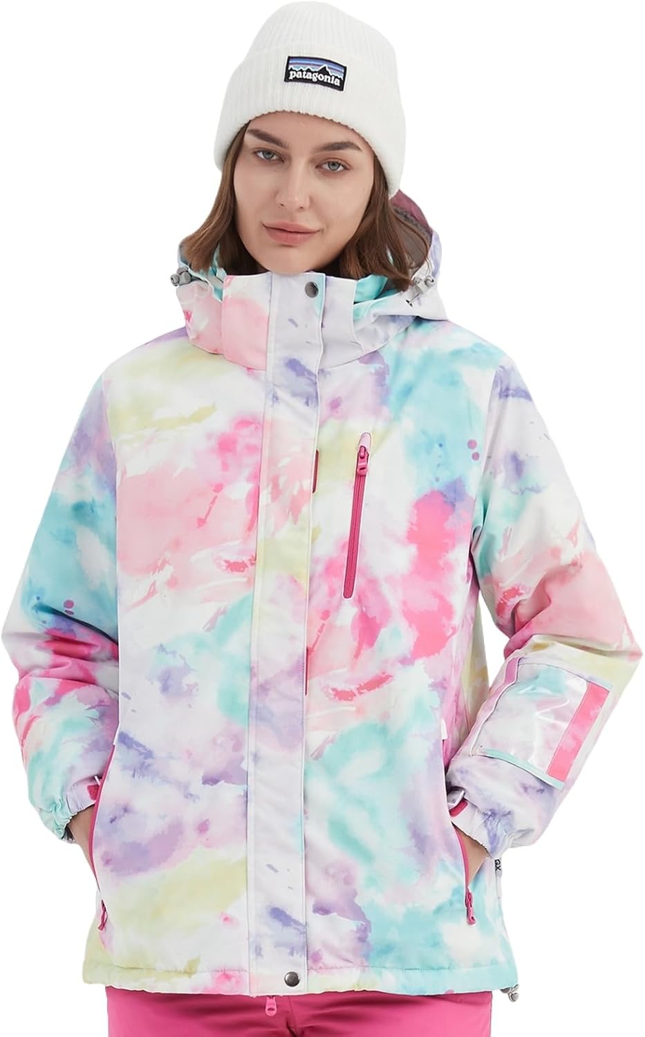 BGX Bluemagic Womens Ski Suit Windproof Waterproof Snowboard Colorful Printed Ski Snow Winter Jacket · v6