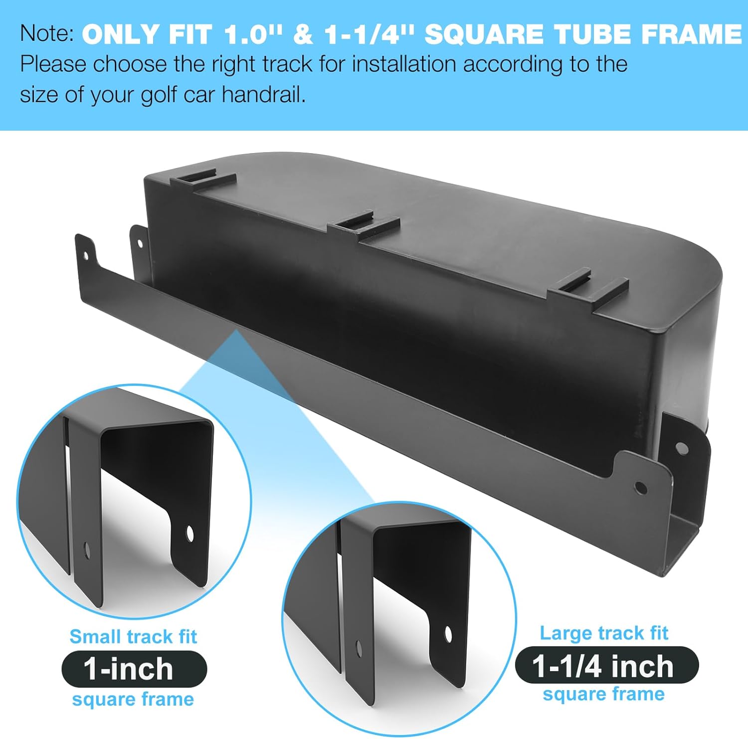 Golf Cart Armrest with Cup Holder for Rear Seat, Phone Holder for EZGO/Club Car/Yamaha  Most Golf Cart, No Drilling Required, Fit 1.0/1-1/4" Square Tube Frame · v3