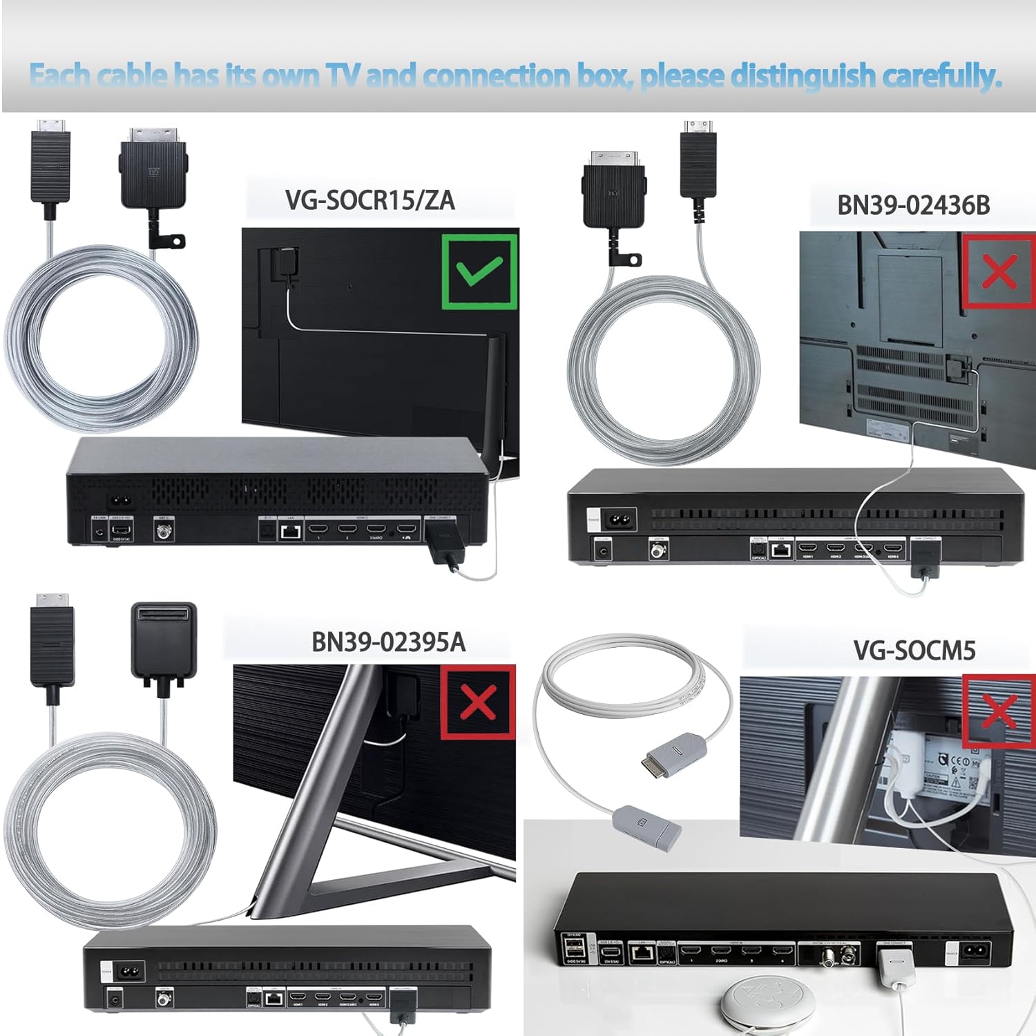 VG-SOCR15/ZA 15m One Connect kabel kompatybilny z Samsung QN43'-85" Telewizor ramkowy LS03R LS03A LS03B LS03C LS03D QN65Q90RAFXZA QN43LS03RAFXZA QN65LS03DAFXZA QN75LS03AAFXZA
