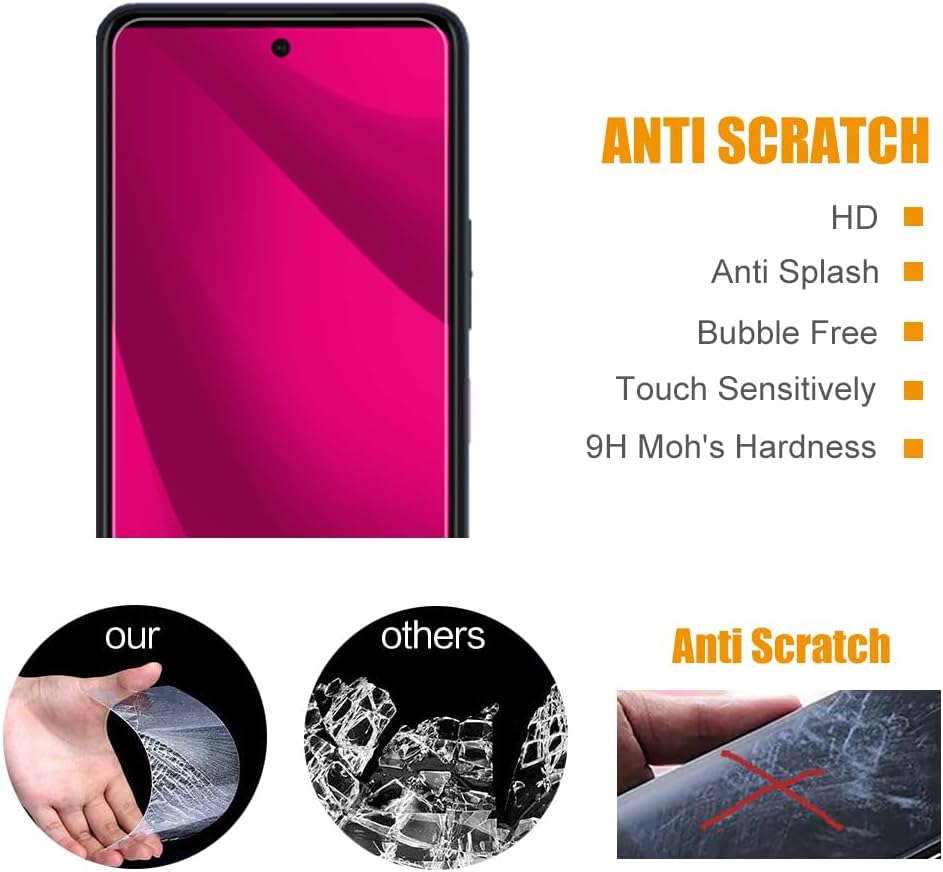 [3 Pack] Tempered Glass Screen Protector Compatible with T-Mobile Revvl 7 Pro 5G with 9H HD Clear Transparent Ultra thin Protective Glass Film