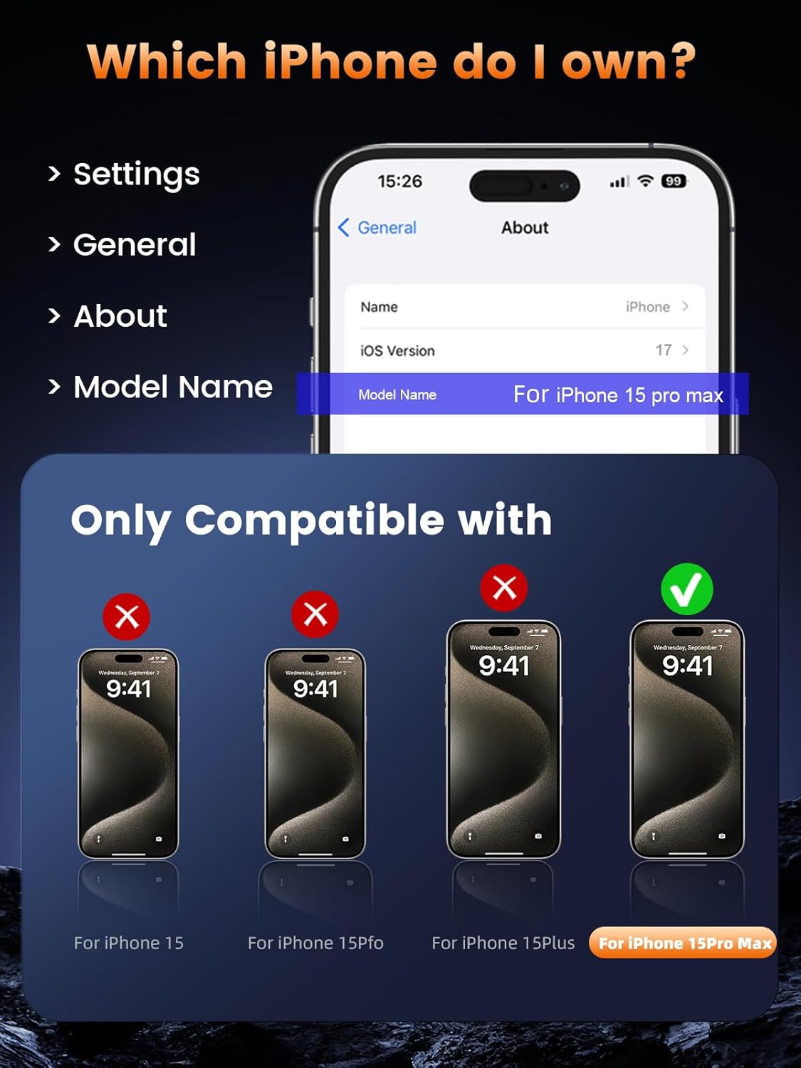 wodoodporny ochraniacz ekranu do iPhone'a 15 Pro Max - 2-pakowa folia z przezroczystego szkła hartowanego HD z zestawem do automatycznego usuwania pyłu, ochrona przed upadkiem twardości 9H | Odporna na zarysowania | Pełne pokrycie | Bez pęcherzyków