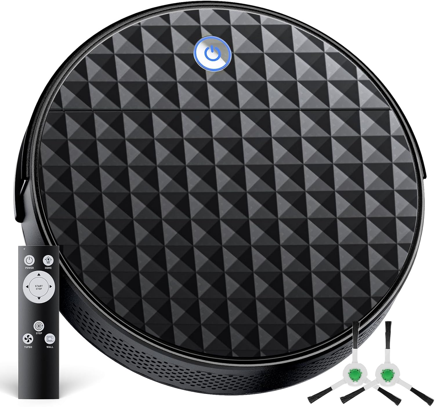 Roboter-Staubsauger, 2200 Pa, starke Saugleistung, verheddert sich nicht, max. 130 Minuten, superdünner, leiser Roboter-Staubsauger mit Selbstaufladung, ideal für Tierhaare, harte Böden und niedrigflorige Teppiche