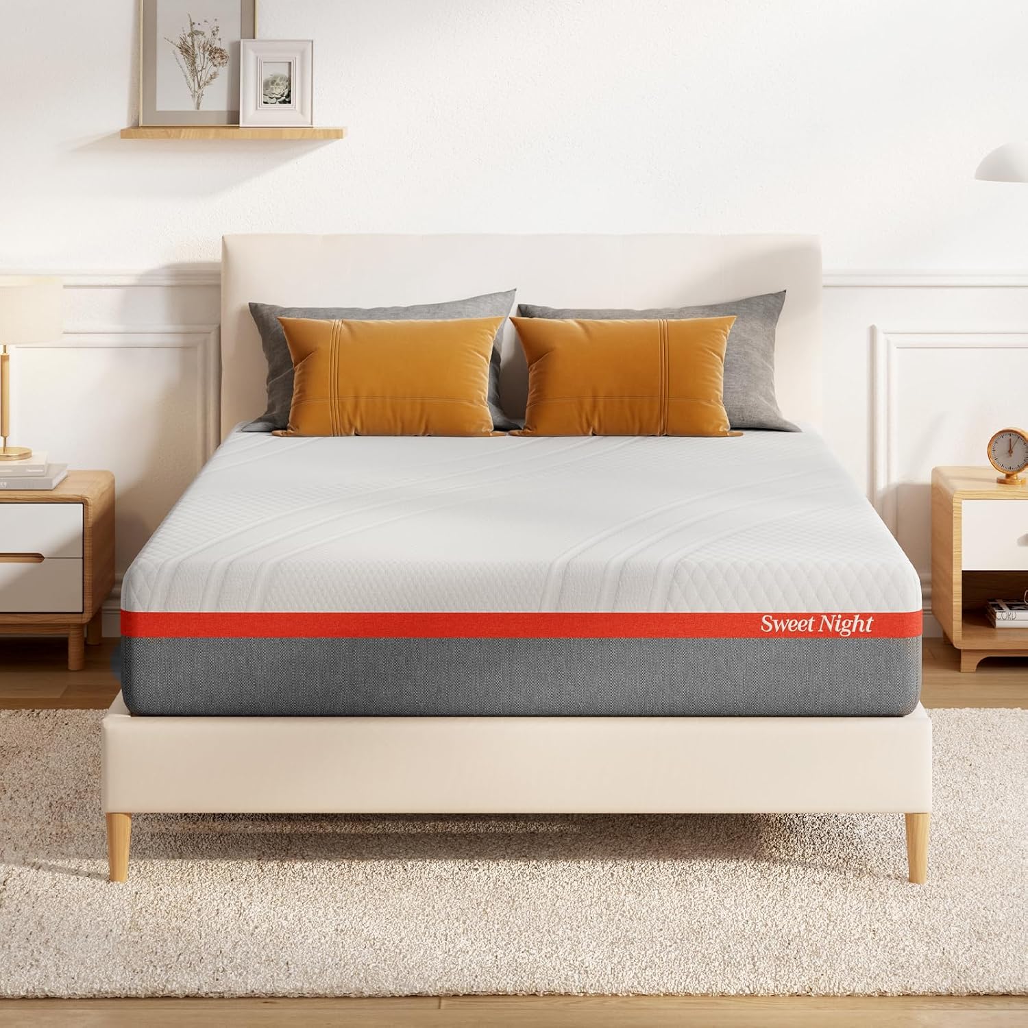 Sweetnight Queen Mattress, 10 Inch Gel Memory Foam Mattress for Staying Cool  Pressure Relief, Flippable Mattress Fit for Different Firmness Preference, Clarity, Gray · v2
