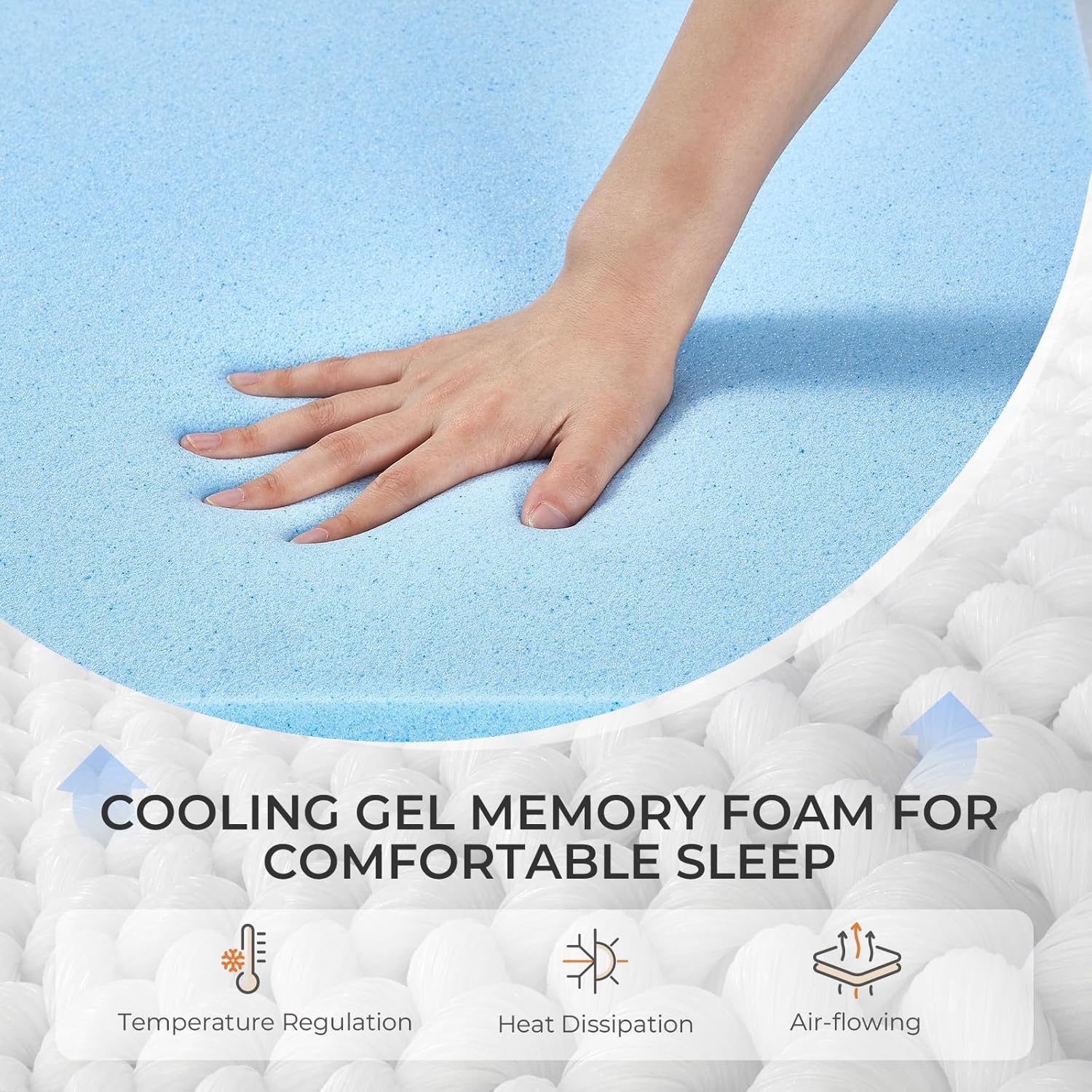 Sweetnight Queen Mattress, 10 Inch Gel Memory Foam Mattress for Staying Cool  Pressure Relief, Flippable Mattress Fit for Different Firmness Preference, Clarity, Gray · v2
