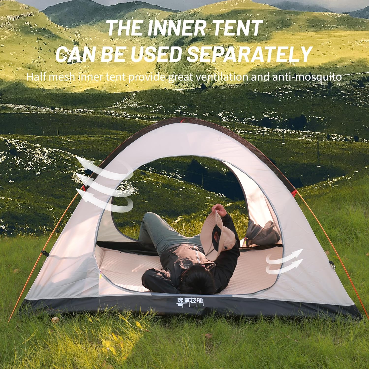 Himalaya Campingzelt für 2/3 Personen, Zelt für 4 Jahreszeiten, Winterzelt, wasserdicht, winddicht, für Rucksackreisen, leichtes Zelt, tragbar, PU5000, für Camping, kaltes Wetter, Wandern, Bergsteigen, im Freien