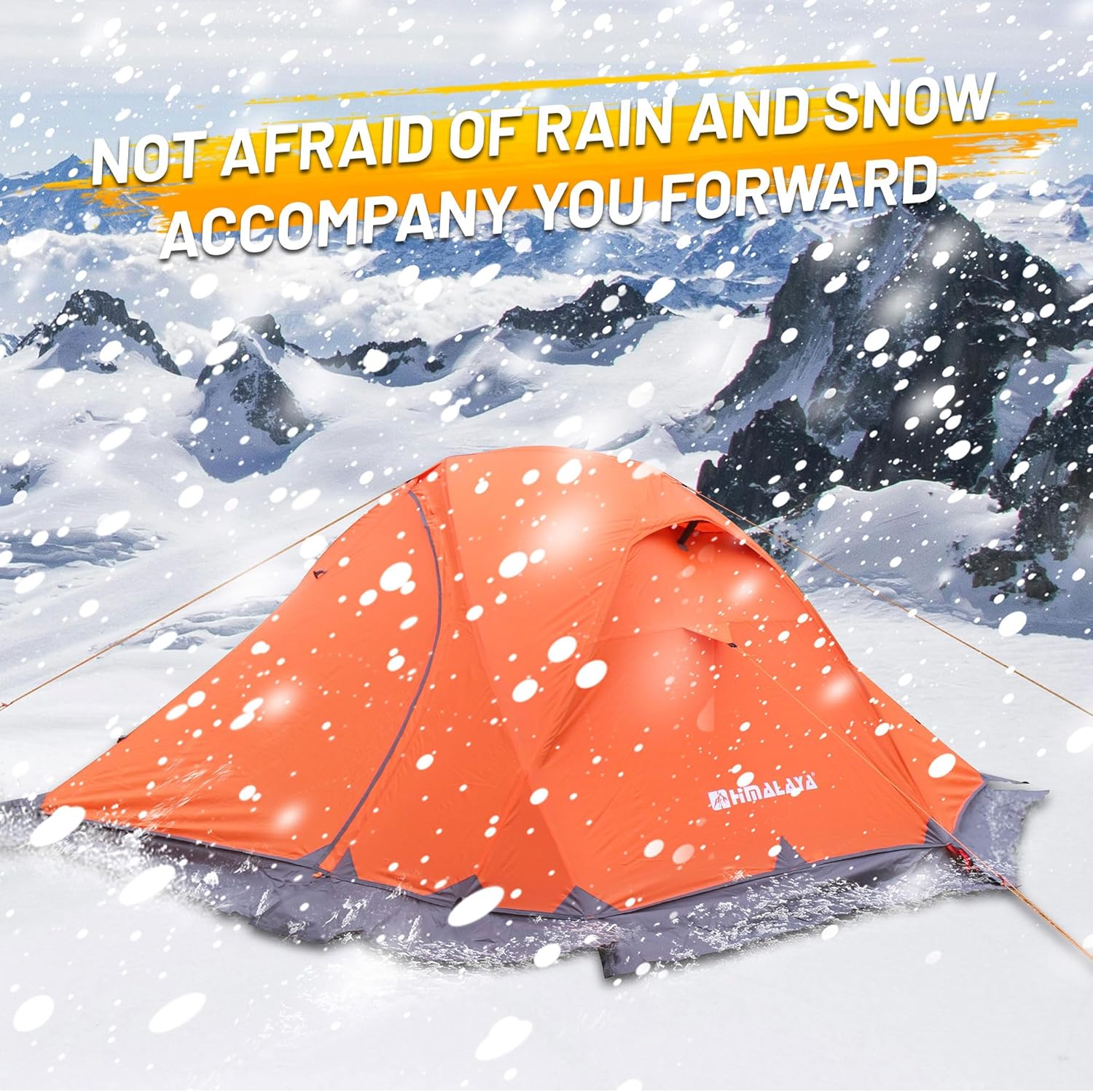 Himalaya 2 Person 4 Season Tent, Winter Camping Tent Ultralight Waterproof with Aluminum Alloy Poles PU8000mm Double Layer Easy Set Up for Cold Weather Outdoor Camping Hiking Mountaineering · v7