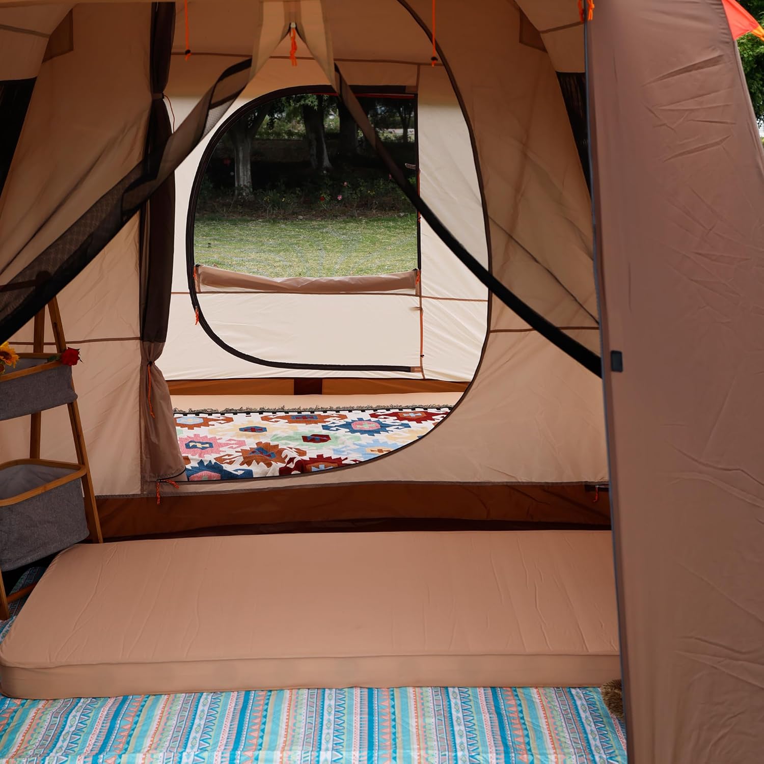 Familienzelt zum Campen, Zelt für 4-6 Personen, Campingzelt, tragbar für Ausflüge im Freien, Camping, Strand