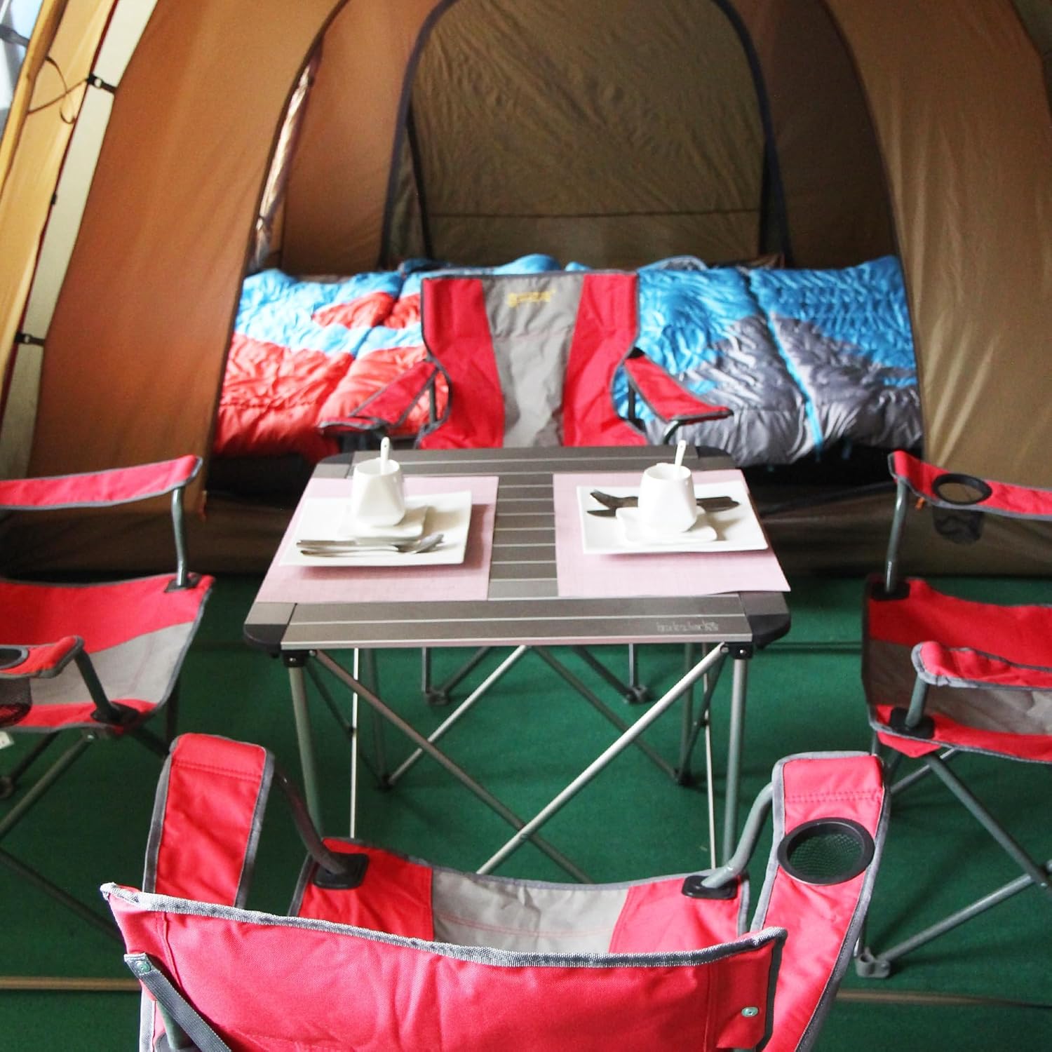 Family Camping Tent with Spacious Interior 3-4 Person Waterproof Windproof Camping Tent Portable for Outdoor Camping Beach · v7