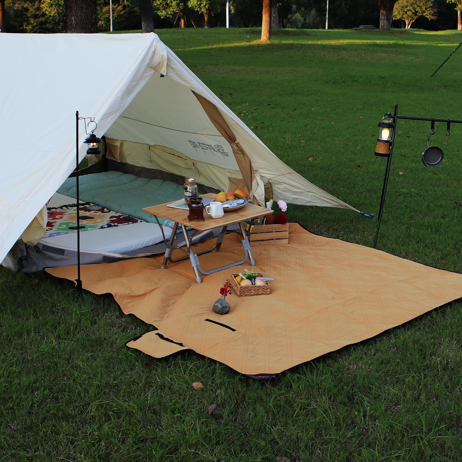 Outdoor Waterproof Blanket 78 x 59" Picnic Mat Folding Outside Blankets for Camping Beach Party Park Outdoor Large Picnic Blankets Picnic Supplies · v4