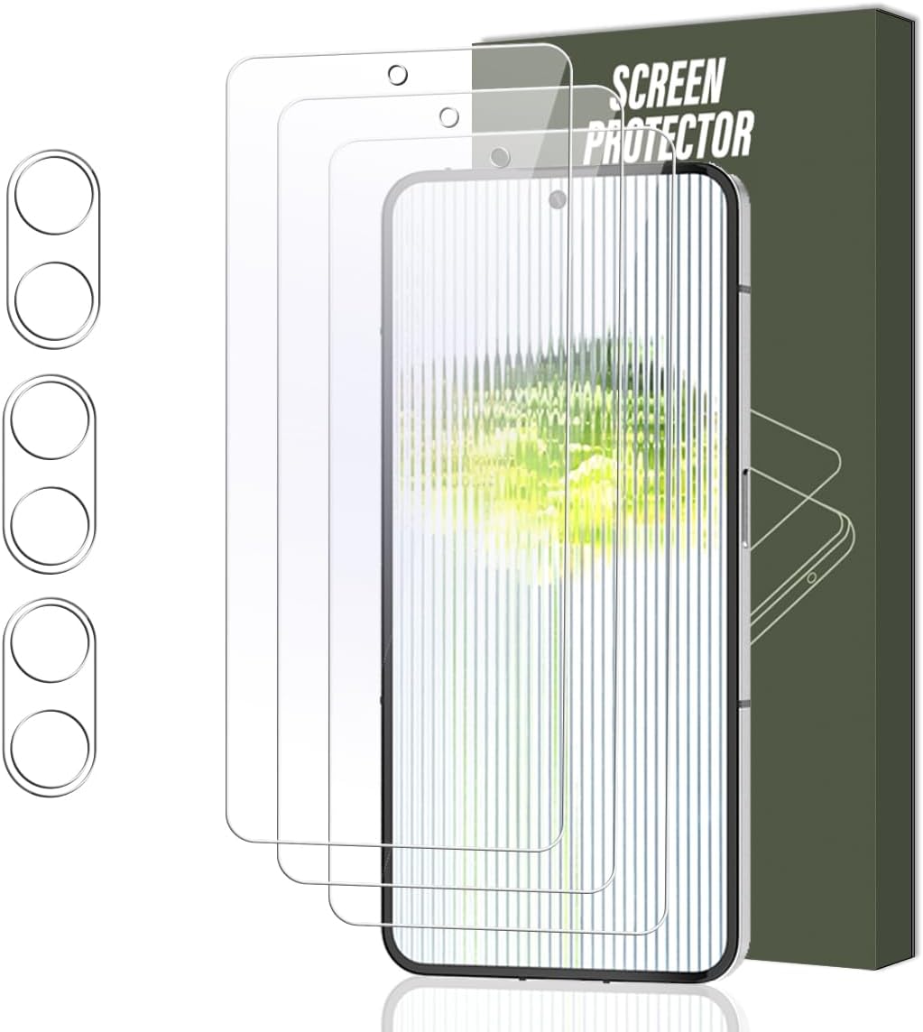 Screen Protector for Nothing Phone (2) [3 Pack] With Camera Lens Protector [3 Pack] Full Coverage, Bubble Free, Case Friendly, Tempered Glass for Nothing Phone (2) Screen Protector · v2