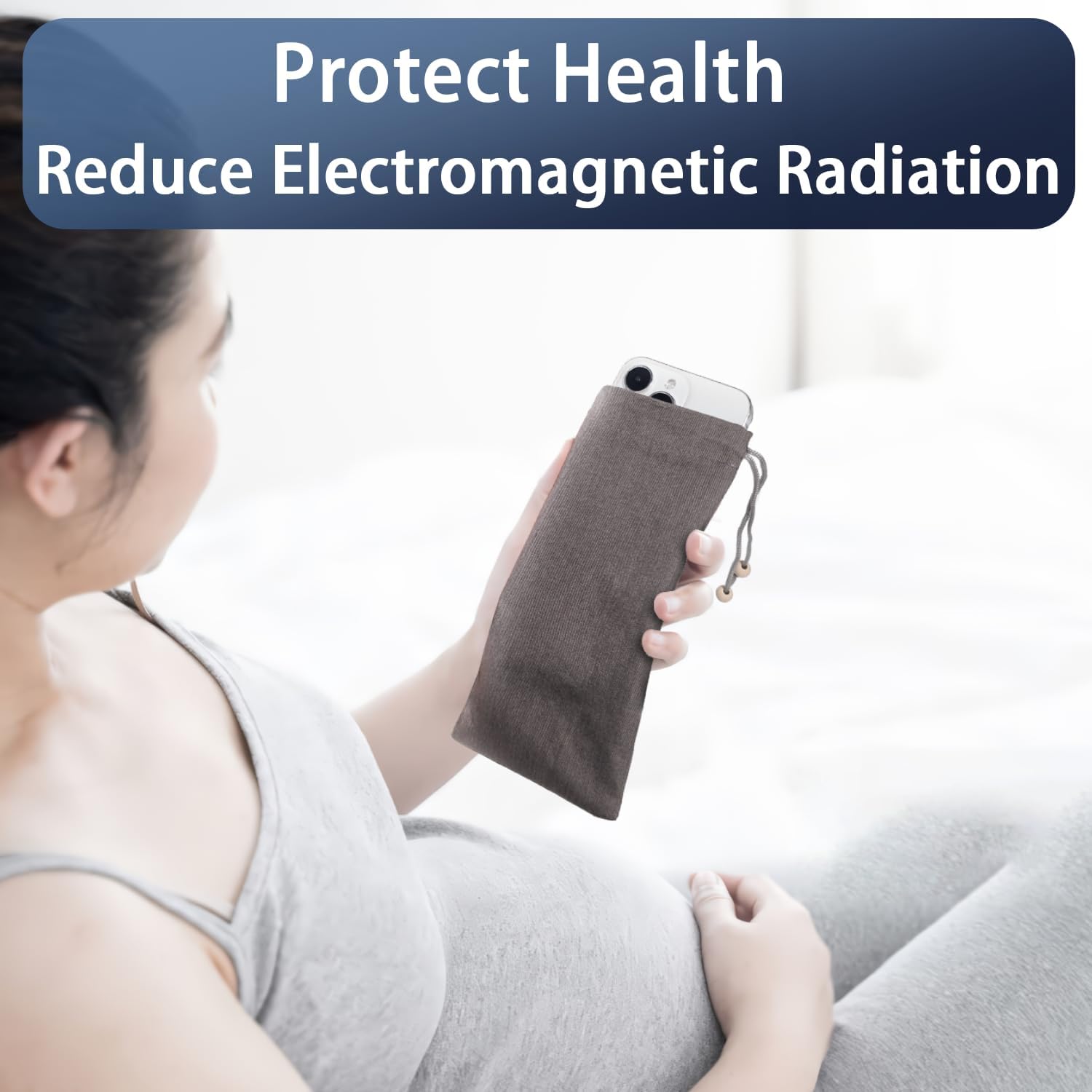 EMF 보호 전화 슬리브 - EMF 차단 휴대 케이스, 높은 차폐 효율, 주머니나 지갑에 쏙 들어가고, 대부분 스마트폰과 호환, 4x 8인치 크기, 회색