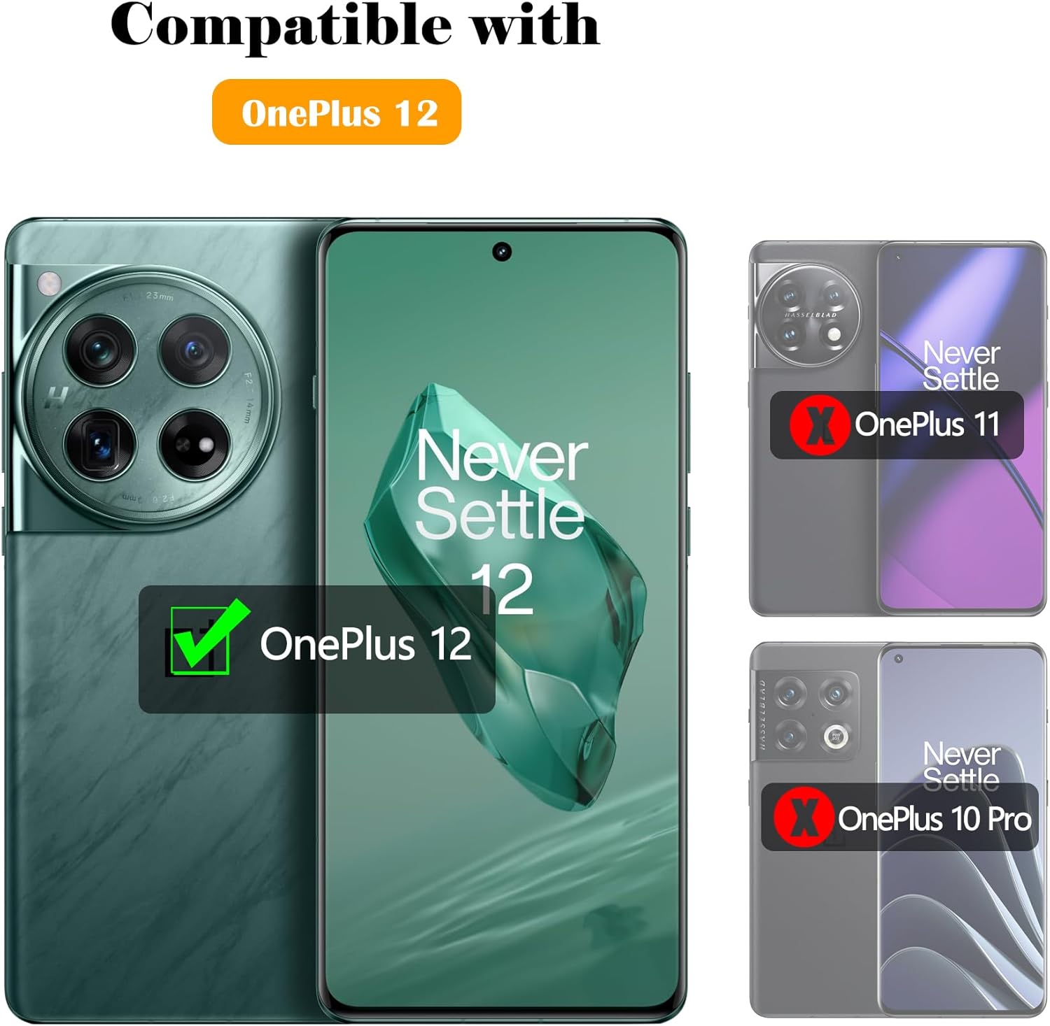 [2 1 Pack] Screen Protector for OnePlus 12, 2 Pack 9H Tempered Glass Screen Protector 1 Pack Glass Camera Lens Protector, Support Fingerprint Sensor Easy Install HD Film Compatible with OnePlus12