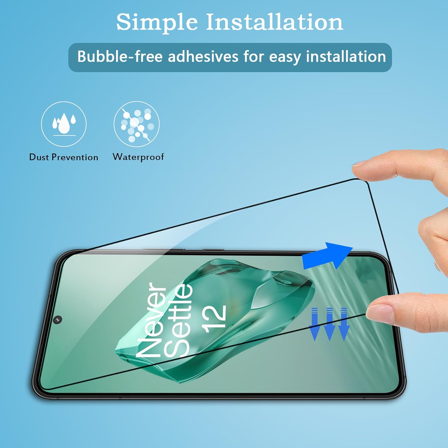 [2 1 Pack] Screen Protector for OnePlus 12, 2 Pack 9H Tempered Glass Screen Protector 1 Pack Glass Camera Lens Protector, Support Fingerprint Sensor Easy Install HD Film Compatible with OnePlus12