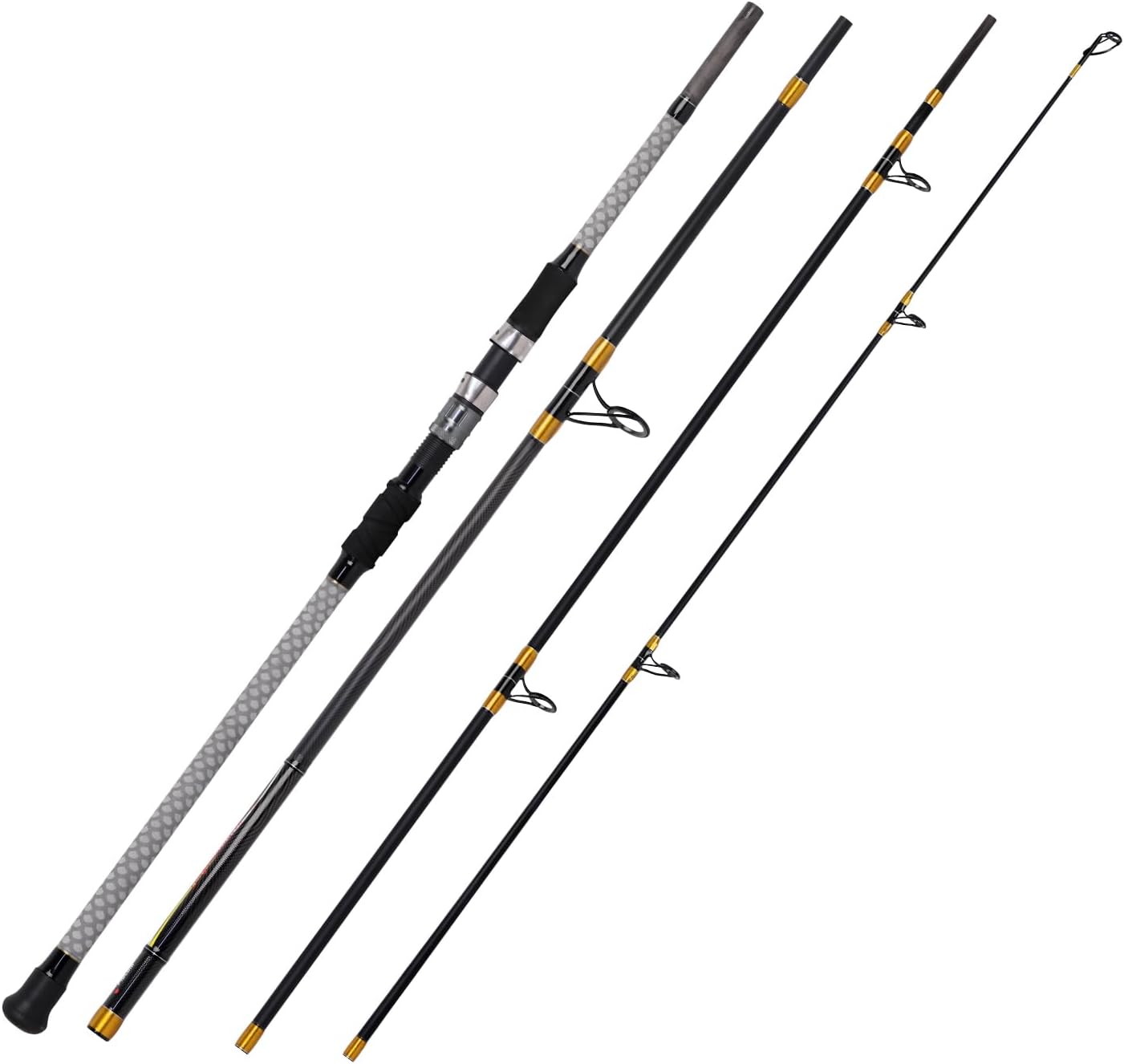 Fiblink Surf Spinning Rod Portable Travel Surf Fishing Rod Carbon Saltwater Beach Fishing Rod with Gray Fish Scale Heat Shrink Grips 9ft/10ft/12ft/13ft · v10