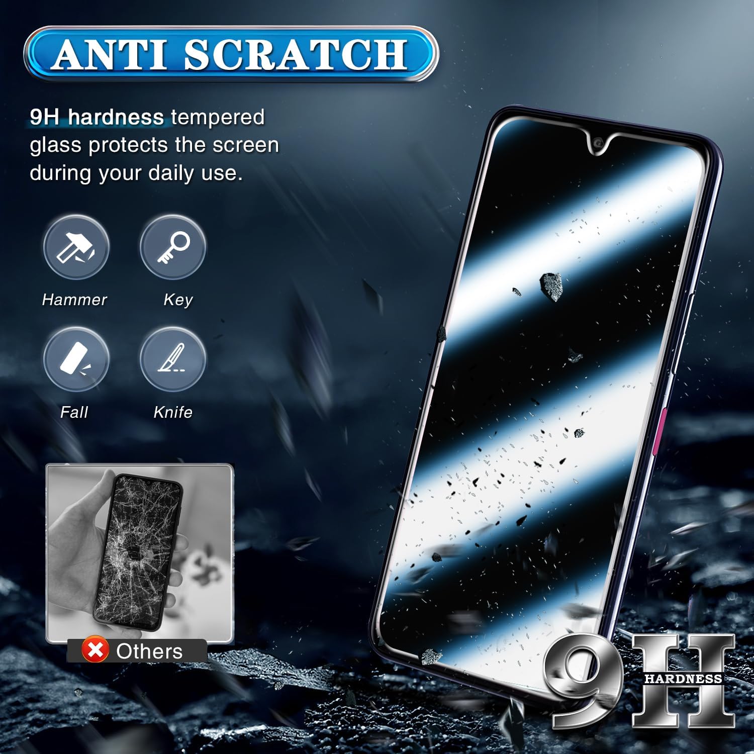 [3-Pack Screen Protector for T-Mobile Revvl 7 5G Tempered Glass, 9H Hardness, Bubble Free, Easy to Install