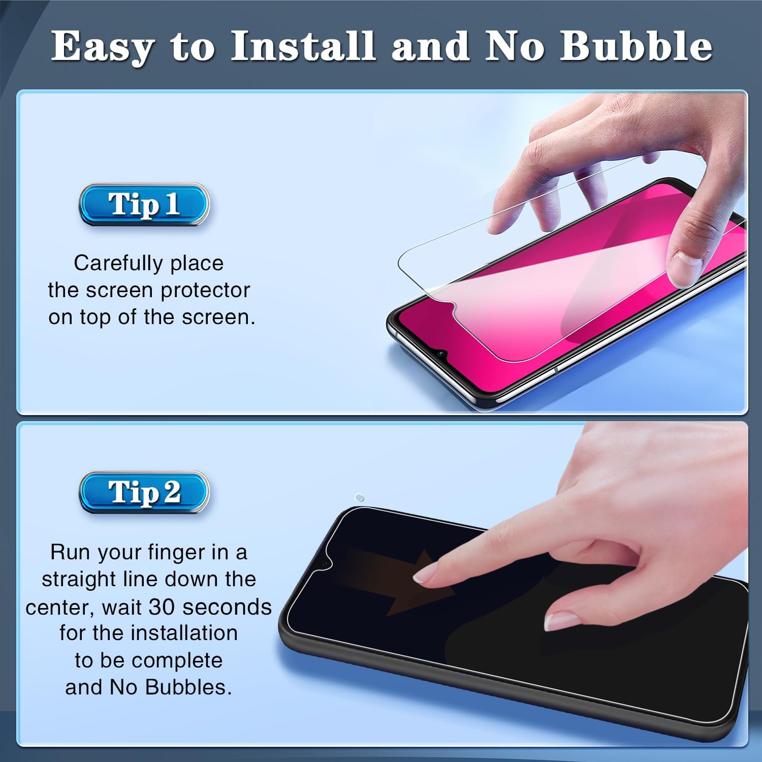 [3-Pack Screen Protector for T-Mobile Revvl 7 5G Tempered Glass, 9H Hardness, Bubble Free, Easy to Install